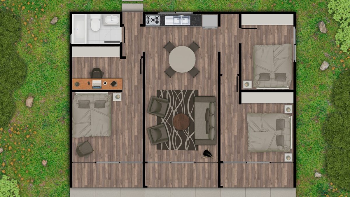 Planta del Kit 90 m²
